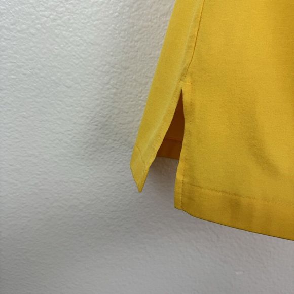 Vintage David Smith Sunshine Yellow Sun Ray Stitching Polo Top Medium - Picture 9 of 16